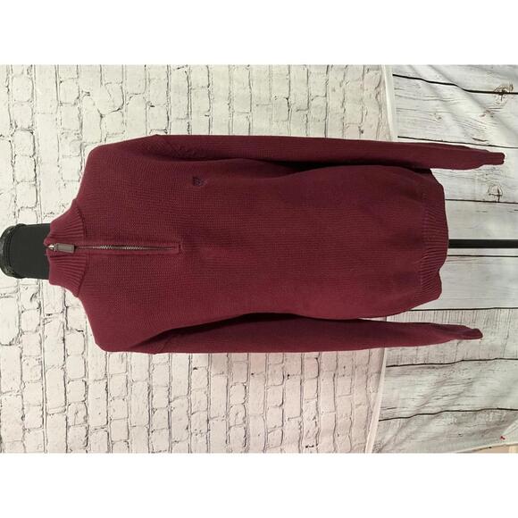 Chaps Men's Half-Zip Cotton Sweater XL Burgundy - Picture 6 of 6